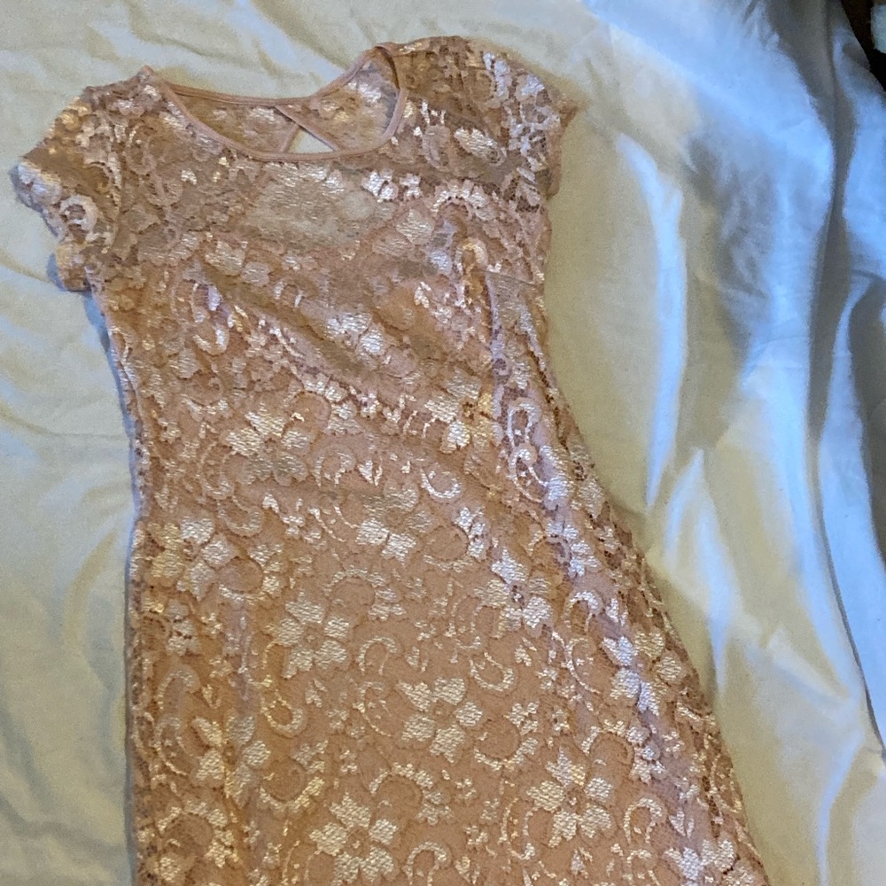 pink lace dress